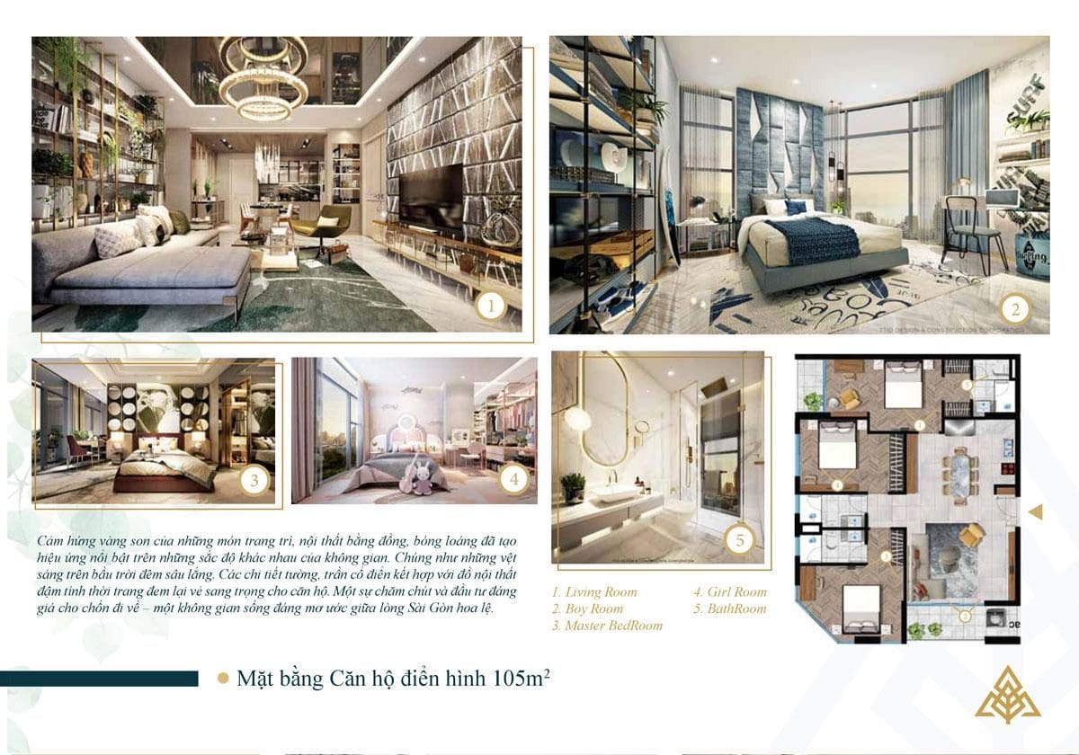 Mặt bằng căn hộ điển hình 105m2 Mặt bằng căn hộ điển hình 105m2