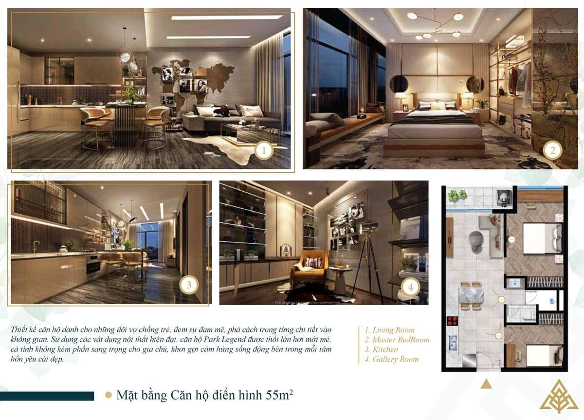 Mặt bằng căn hộ điển hình 55m2 Mặt bằng căn hộ điển hình 55m2