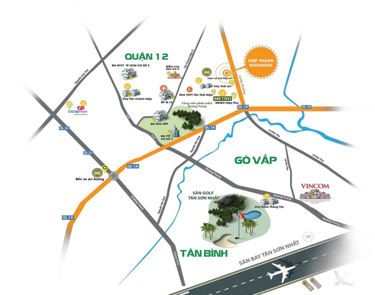 VI TRI DU AN HIEP THANH QUAN 12 - CĂN HỘ HIỆP TH&Agrave;NH BUILDINGS L&Ecirc; VĂN KHƯƠNG