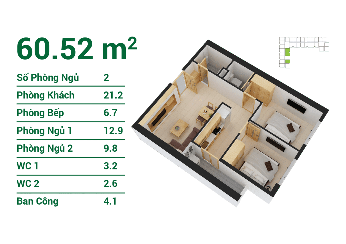 Căn hộ 60.52 m2 tại zen tower Căn hộ 60.52 m2 tại zen tower