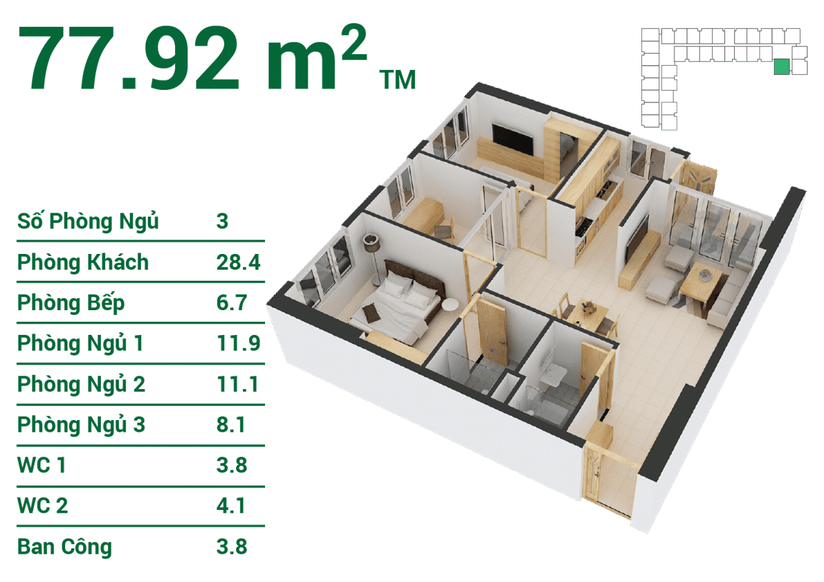 Căn hộ 77.92 m2 tại zen tower Căn hộ 77.92 m2 tại zen tower