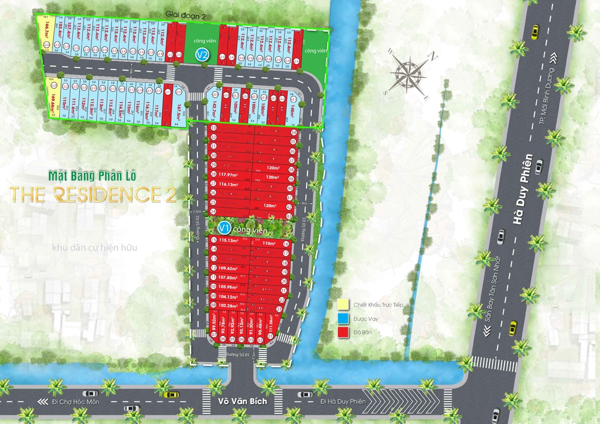 Mặt bằng ph&acirc;n l&ocirc; Dự &aacute;n The Residence 2 - Res 2 Củ Chi