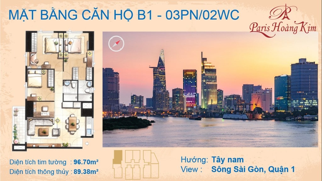 Căn b1 Paris Ho&agrave;ng Kim