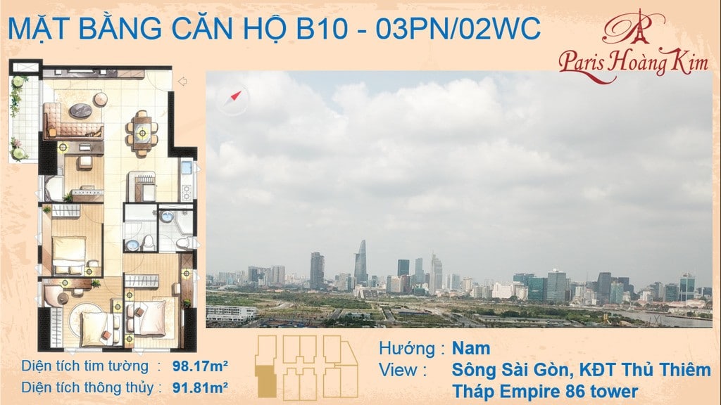 Căn b10 Paris Ho&agrave;ng Kim