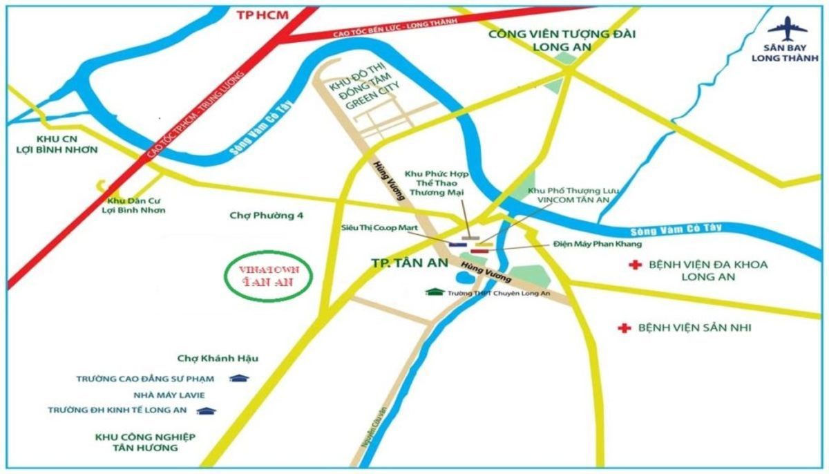  Vị tr&iacute; Vina Town T&acirc;n An