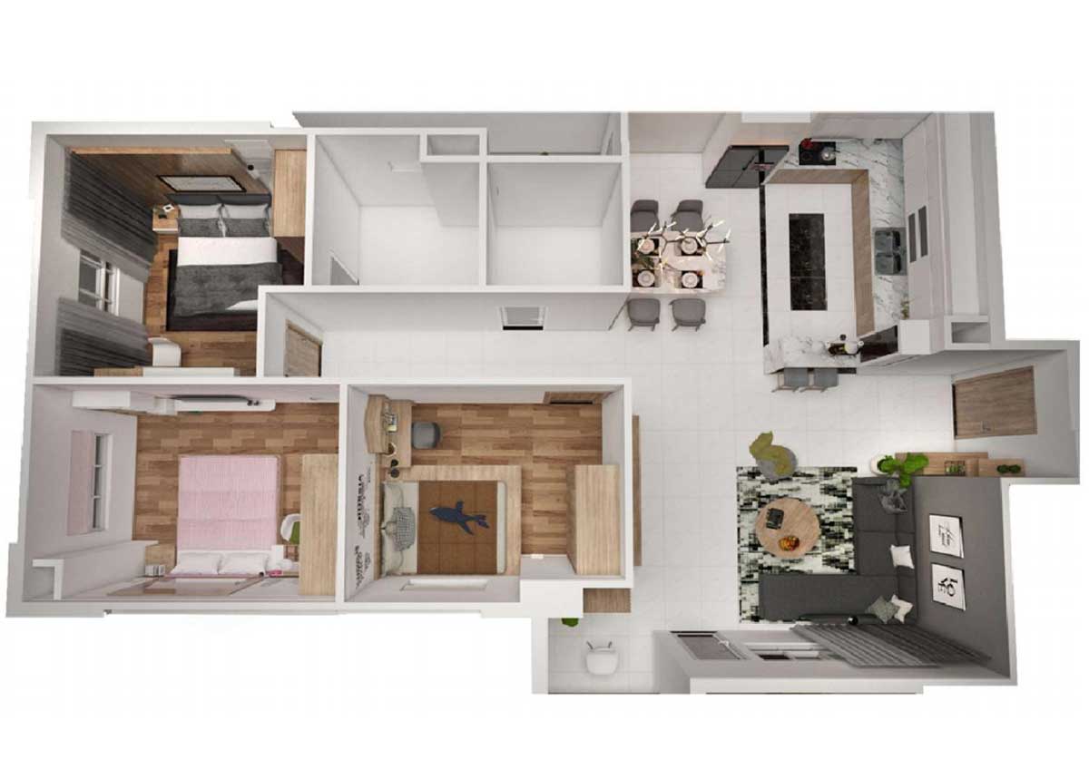 Thiết kế Căn hộ 114m2 Chung cư Conic Boulevard Bình Chán Thiết kế Căn hộ 114m2 Chung cư Conic Boulevard Bình Chán