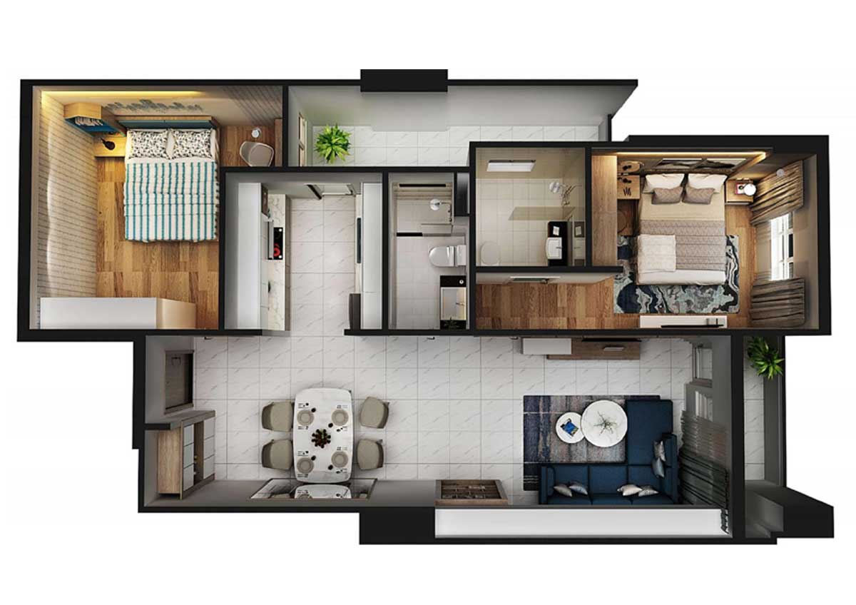 Thiết kế Căn hộ 84m2 Chung cư Conic Boulevard Bình Chán Thiết kế Căn hộ 84m2 Chung cư Conic Boulevard Bình Chán