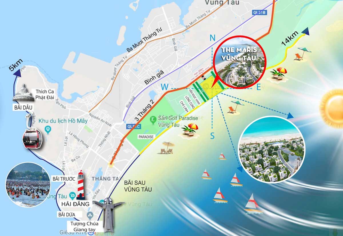 Vị trí Dự án Biệt thự Căn hộ Condotel The Maris Vũng Tàu Vị trí Dự án Biệt thự Căn hộ Condotel The Maris Vũng Tàu