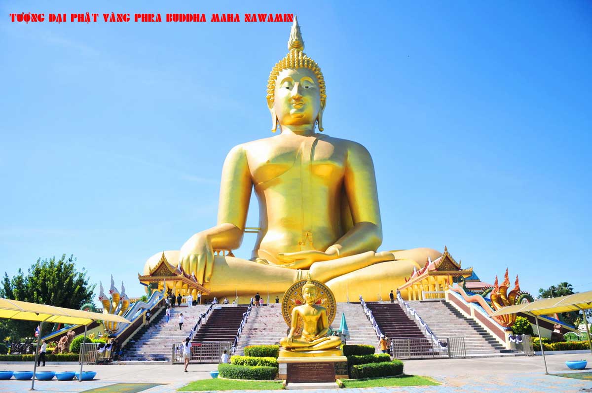 Tượng Đại Phật V&agrave;ng Phra Buddha Maha Nawamin