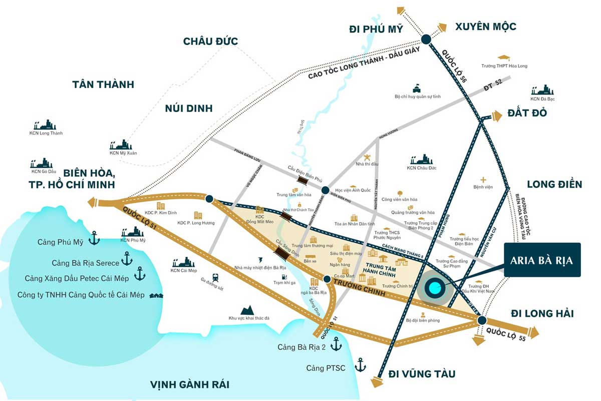 Bản đồ Vị trí Dự án Căn hộ Aria Bà Rịa Bản đồ Vị trí Dự án Căn hộ Aria Bà Rịa