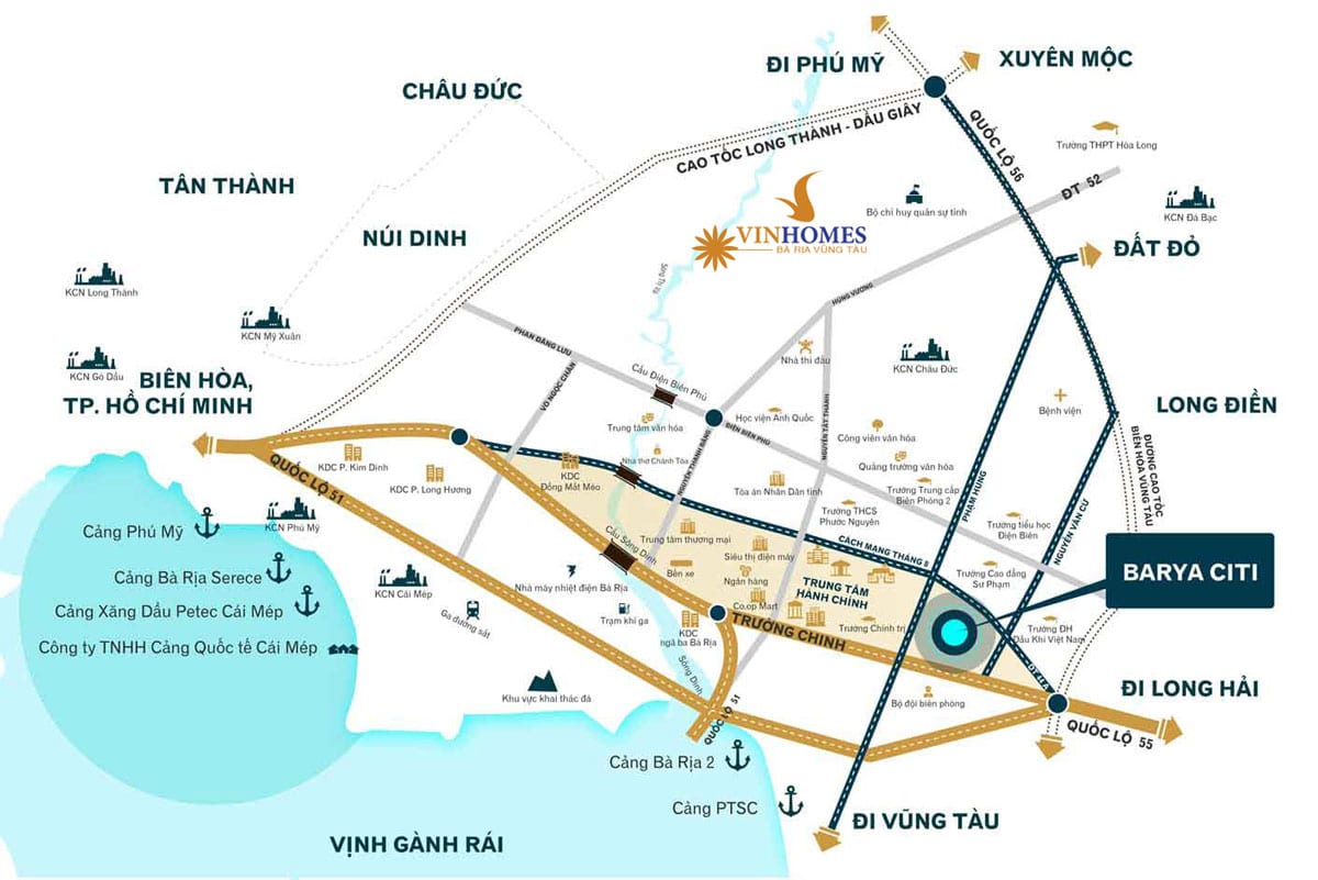 Vị tr&iacute; Dự &aacute;n Vinhomes B&agrave; Rịa - Vũng T&agrave;u