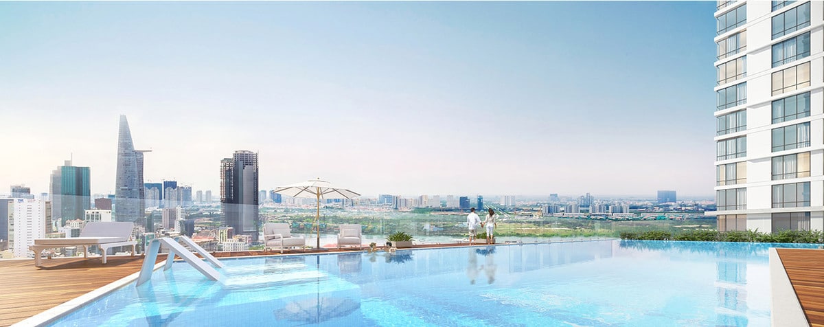Tầm nh&igrave;n sang trọng từ Hồ bơi tại Millennium