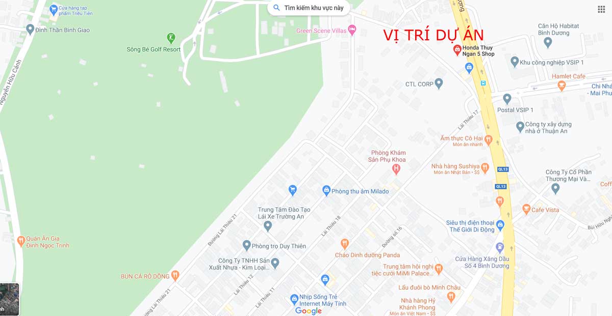 Vị trí Khu nhà ở Thương mại Dịch vụ cao tầng Lê Phong Bình Dương Vị trí Khu nhà ở Thương mại Dịch vụ cao tầng Lê Phong Bình Dương