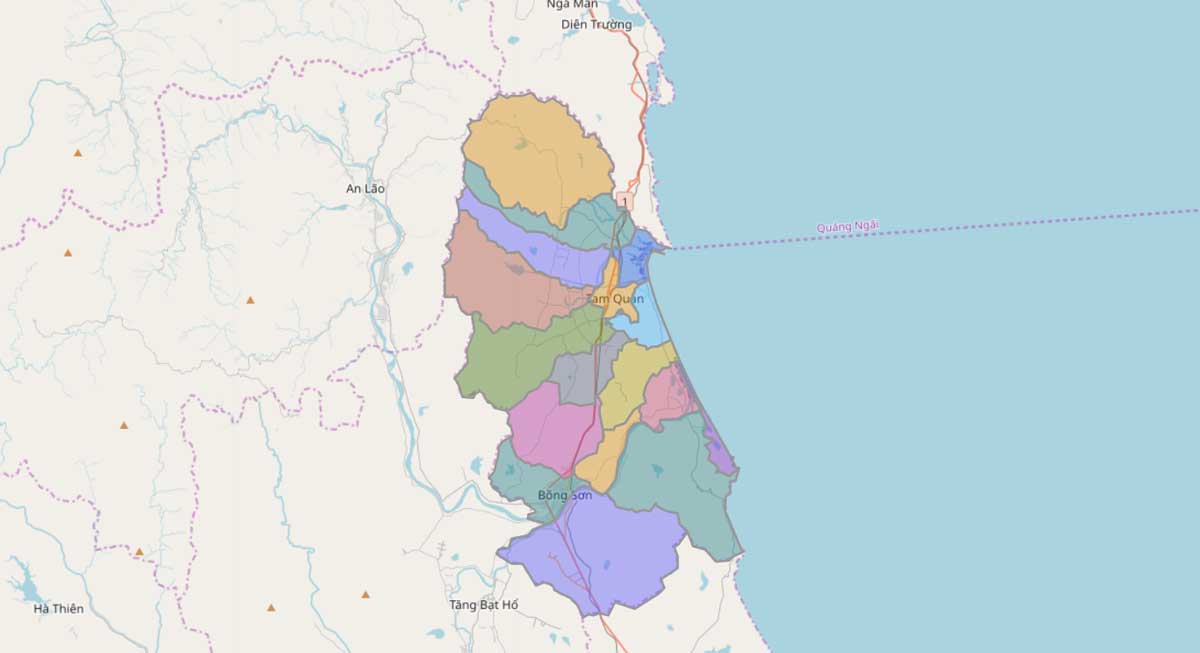 Bản đồ hành chính huyện Hoài Nhơn – Bình Định Bản đồ hành chính huyện Hoài Nhơn – Bình Định