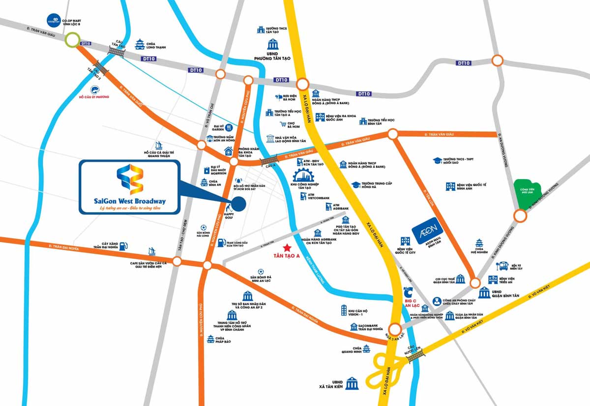 Vị trí Dự án Saigon West Broadway Bình Tân Vị trí Dự án Saigon West Broadway Bình Tân