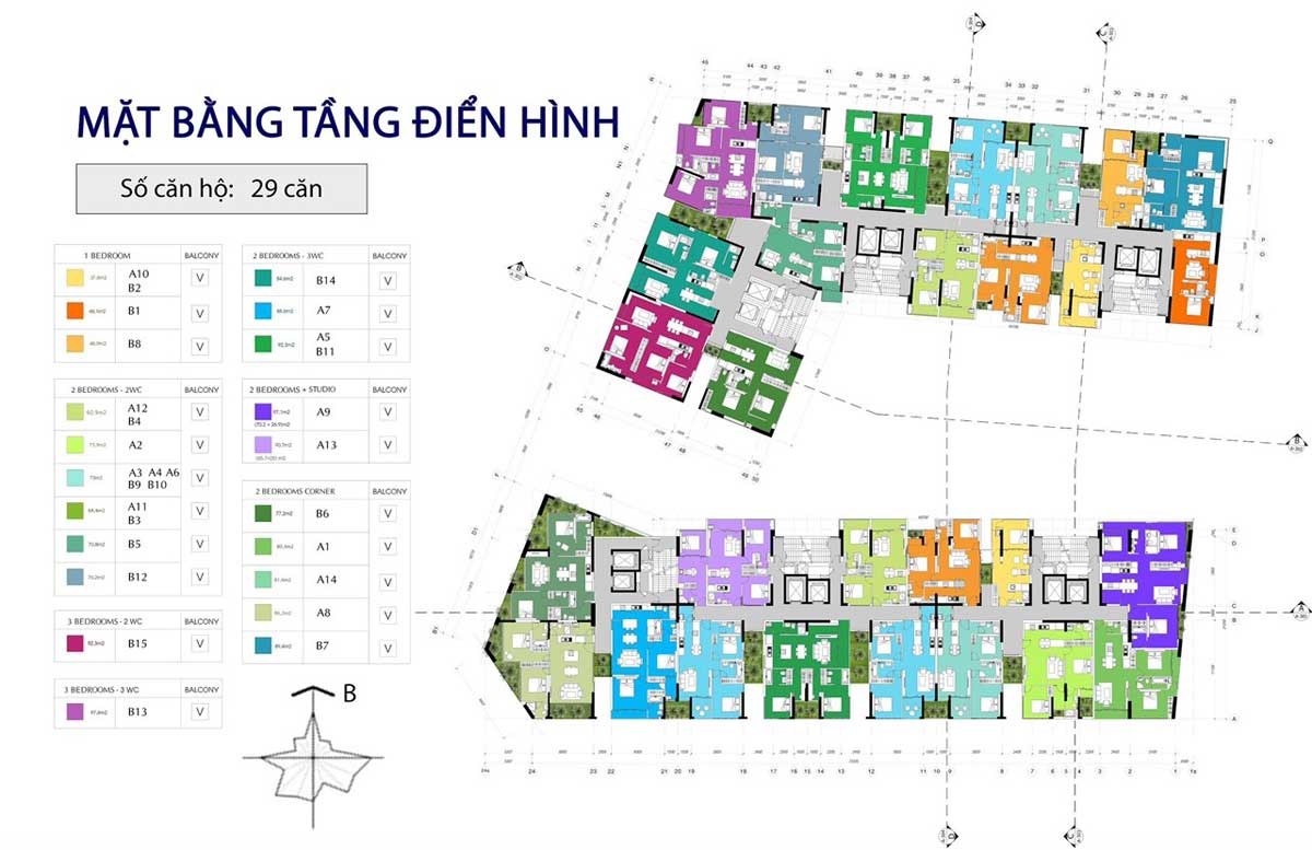 Mặt bằng Tầng điển hình Dự án Căn hộ Sky Park Bình Chánh Mặt bằng Tầng điển hình Dự án Căn hộ Sky Park Bình Chánh