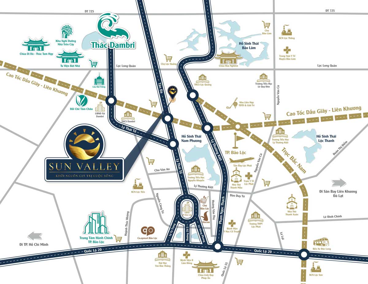 Vị trí Dự án Sun Valley Bảo Lộc Vị trí Dự án Sun Valley Bảo Lộc