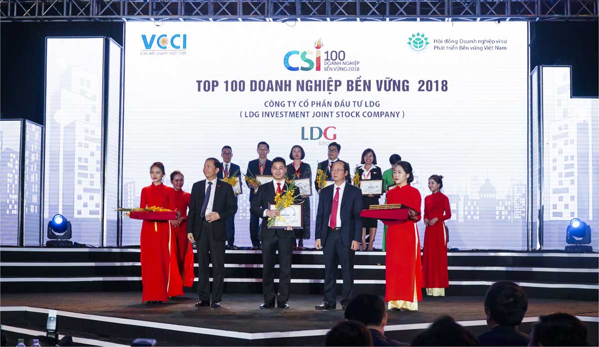 LDG Group đạt Top 100 danh nghiệp phát triển bền vững năm 2018 LDG Group đạt Top 100 danh nghiệp phát triển bền vững năm 2018
