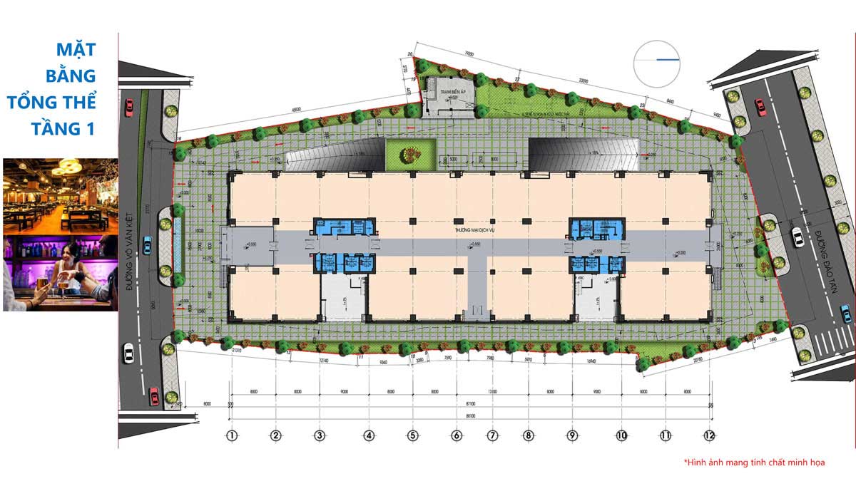 Mặt bằng Tầng 1 Dự án Căn hộ Tam Đức Plaza Quận 5 Mặt bằng Tầng 1 Dự án Căn hộ Tam Đức Plaza Quận 5