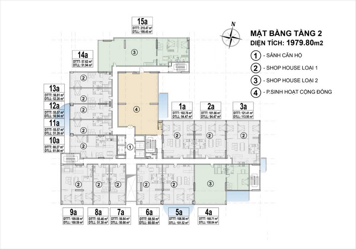 Mặt bằng Tầng 2 Mặt bằng Tầng 2