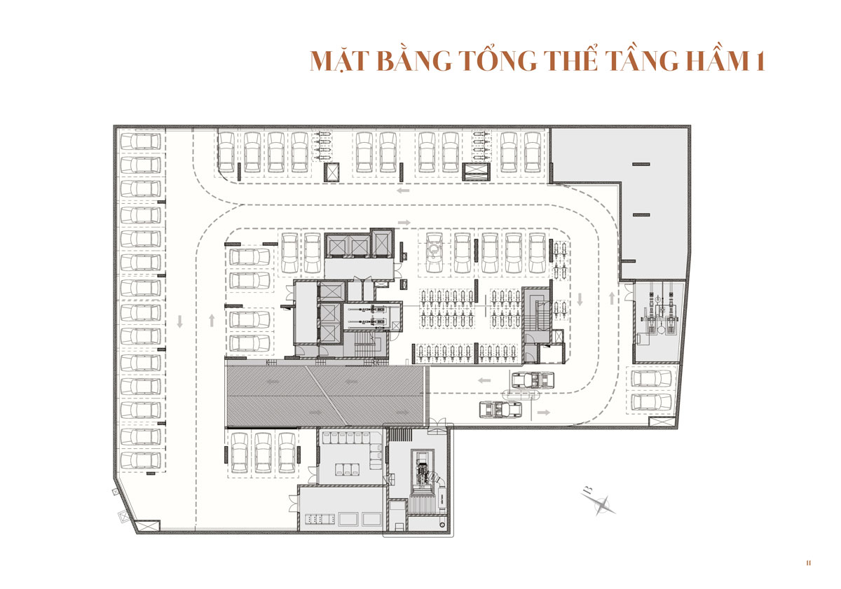 Mặt bằng tầng Hầm 1