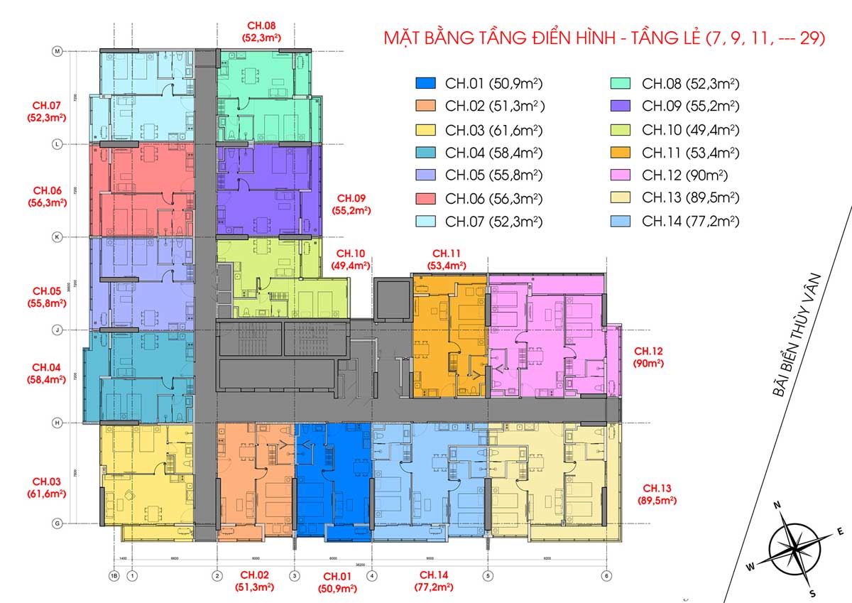 Mặt bằng Tầng Lẽ 7 – 29 Mặt bằng Tầng Lẽ 7 – 29