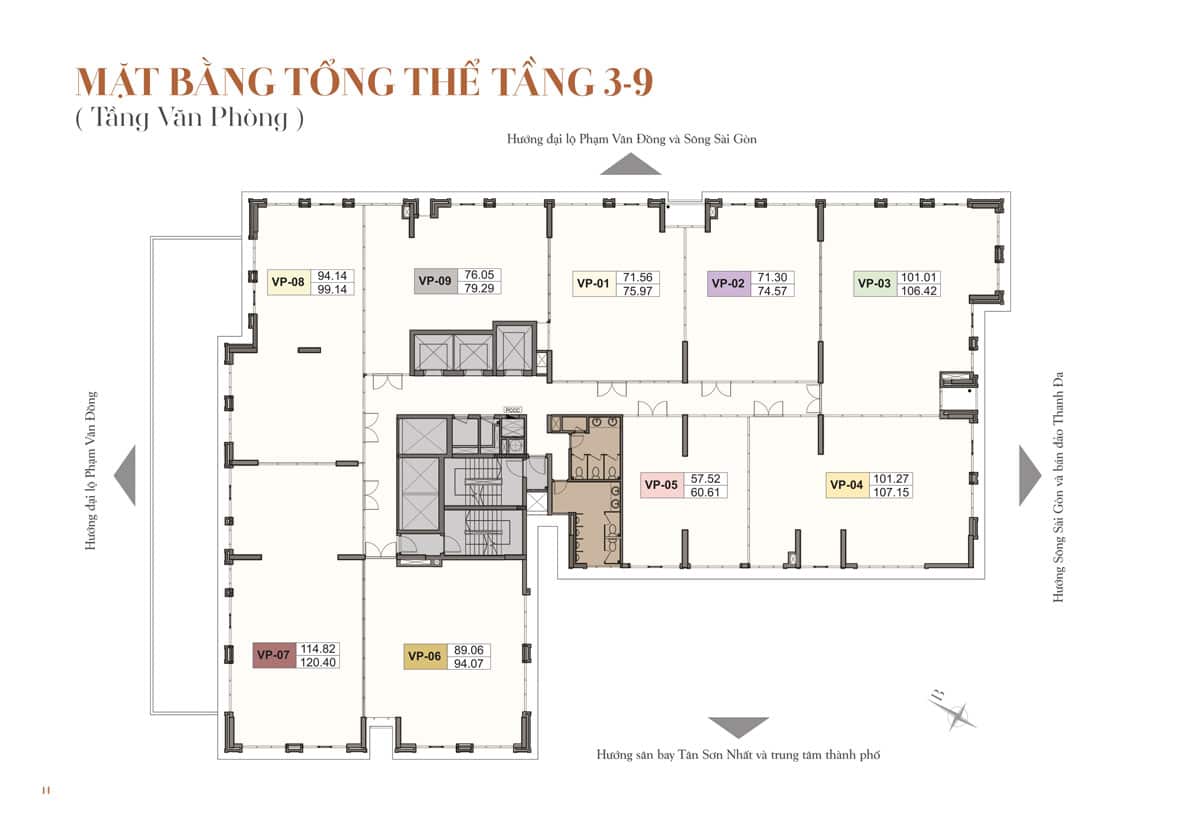 Mặt bằng tầng 3 &ndash; 9