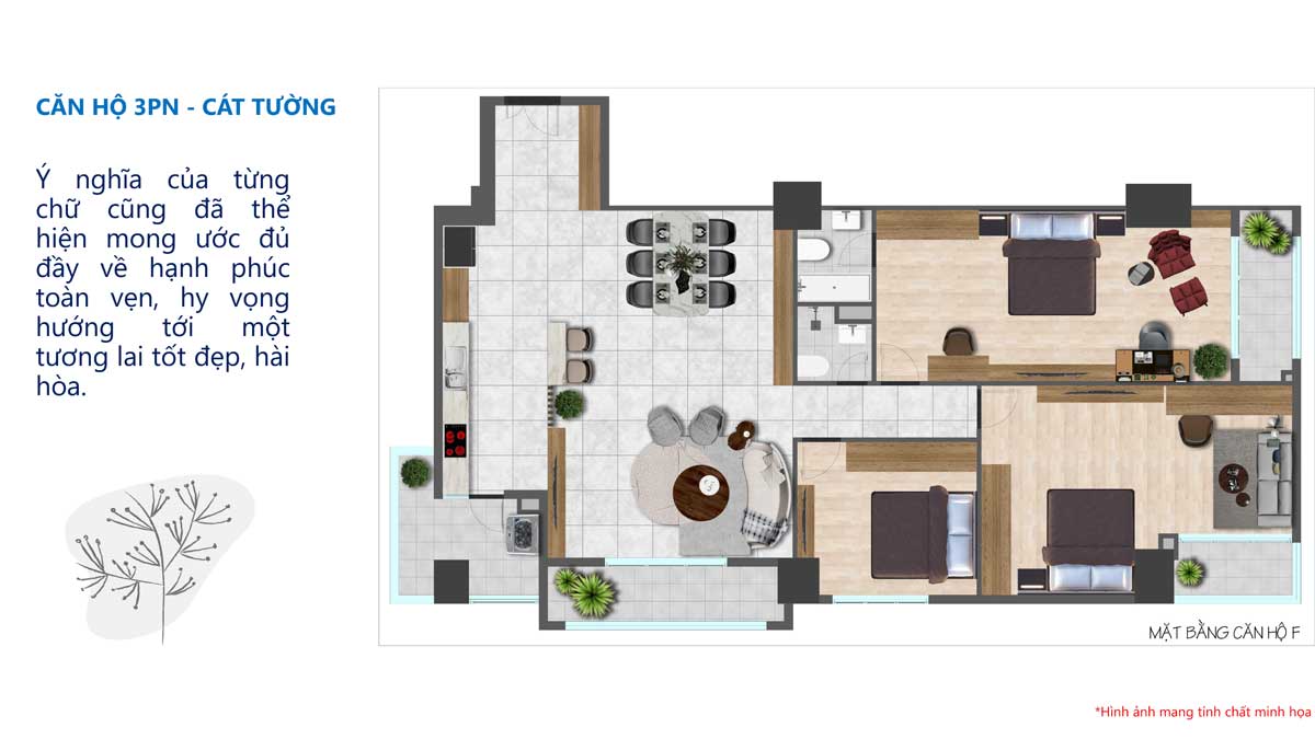 Thiết kế Căn hộ 3 PN Tam Đức Plaza Quận 5 Thiết kế Căn hộ 3 PN Tam Đức Plaza Quận 5