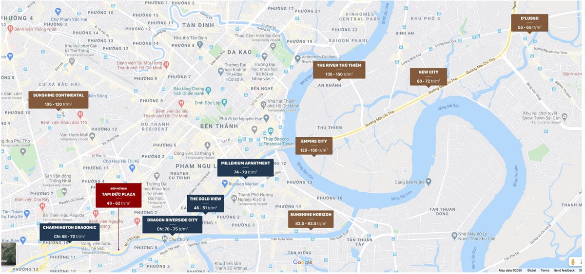 Thống kê Giá bán Các Dự án Căn hộ khu vực Tâm Đức Plaza thong-ke-gia-ban-cac-du-an-can-ho-gan-tam-duc-plaza