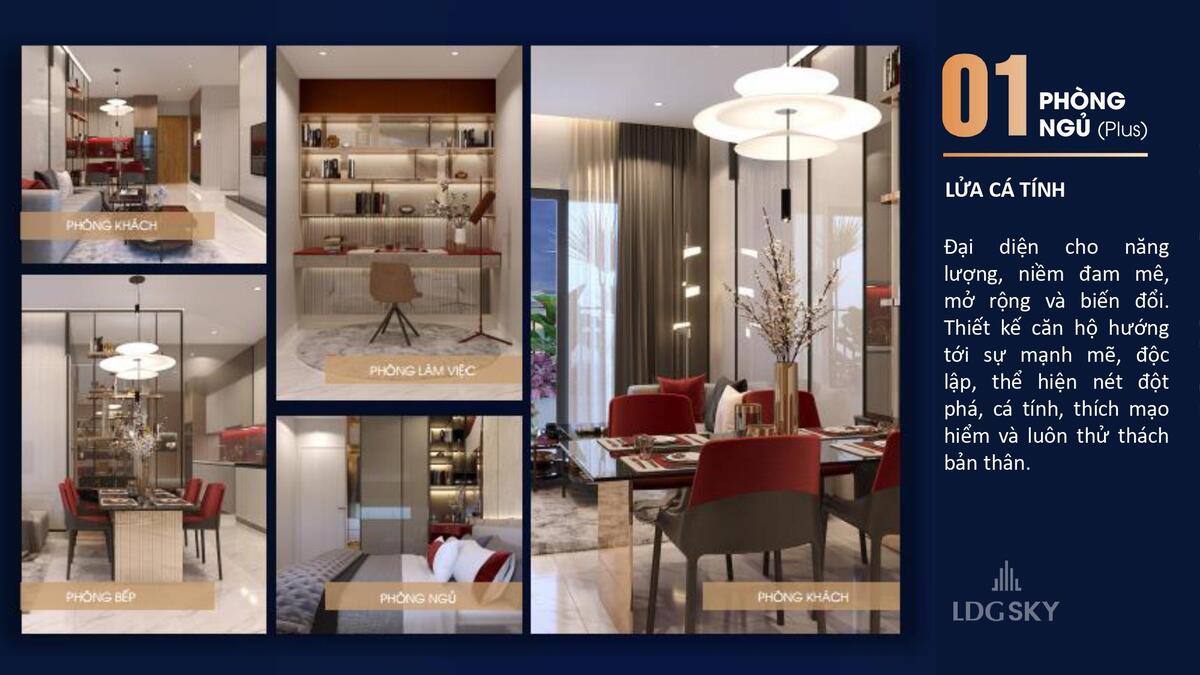 Loai căn 1 ph&ograve;ng ngủ của LDG Sky
