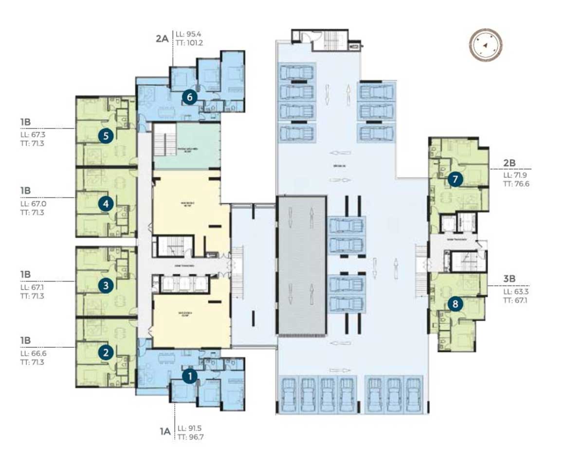 Mặt bằng tầng 2 &ndash; 3 Precia
