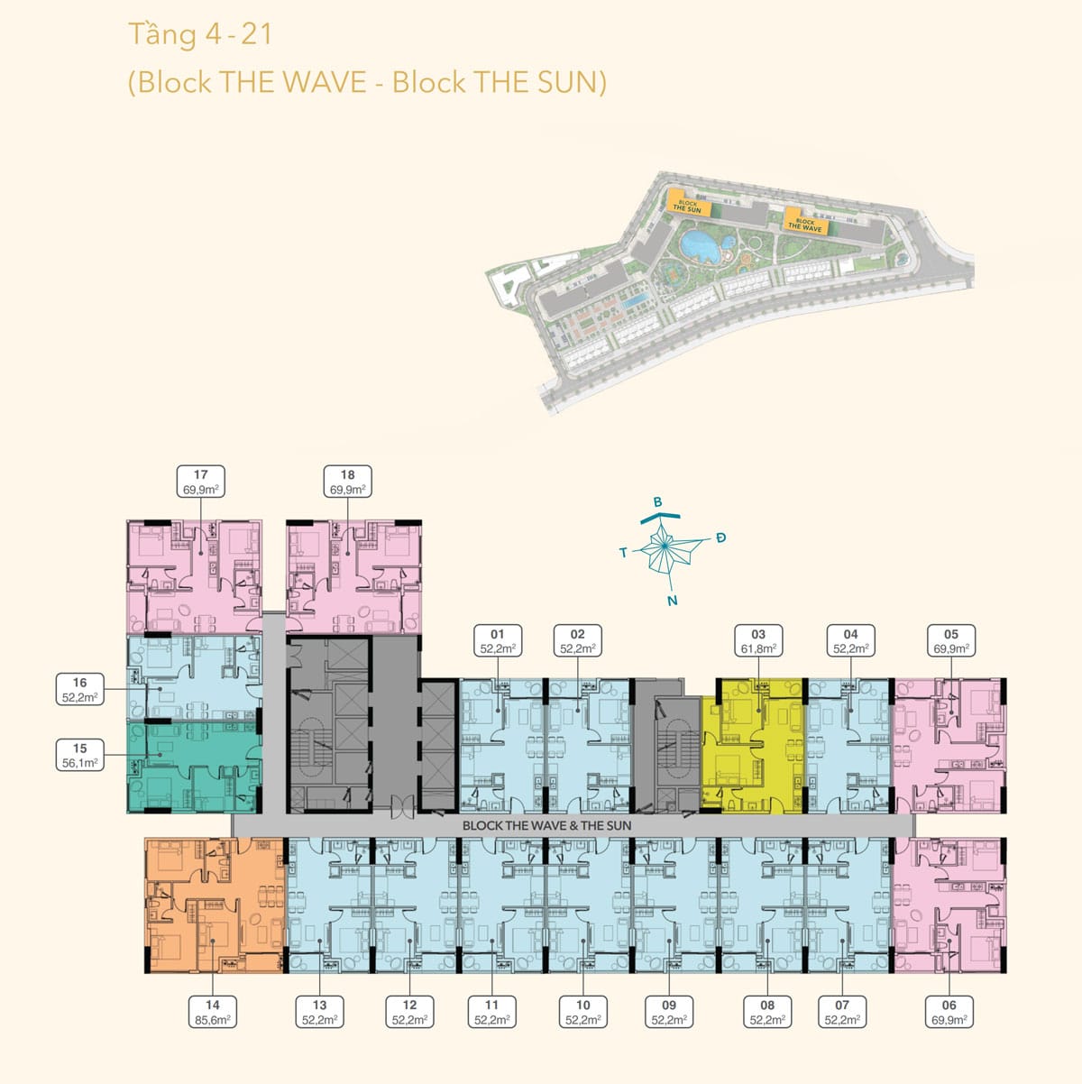 Mặt bằng Tầng 4-21 Block The Wave & The Sun