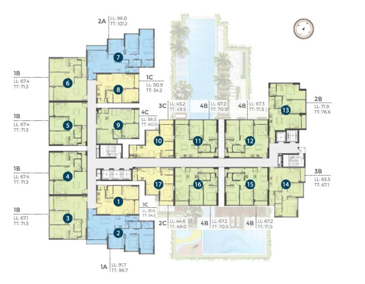 Mặt bằng tầng 5 &ndash; 21 Precia