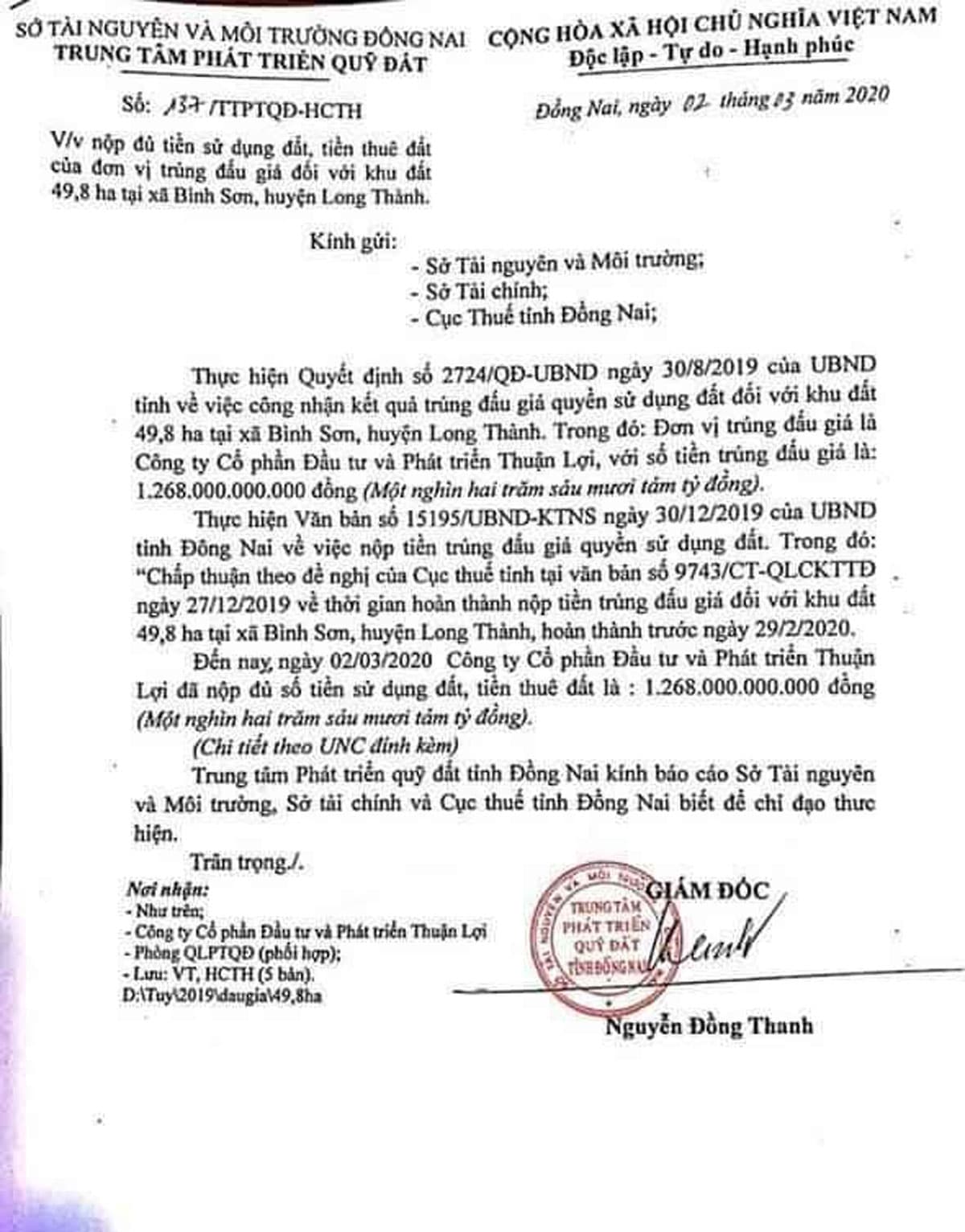 Đ&oacute;ng tiền Sử dụng đất