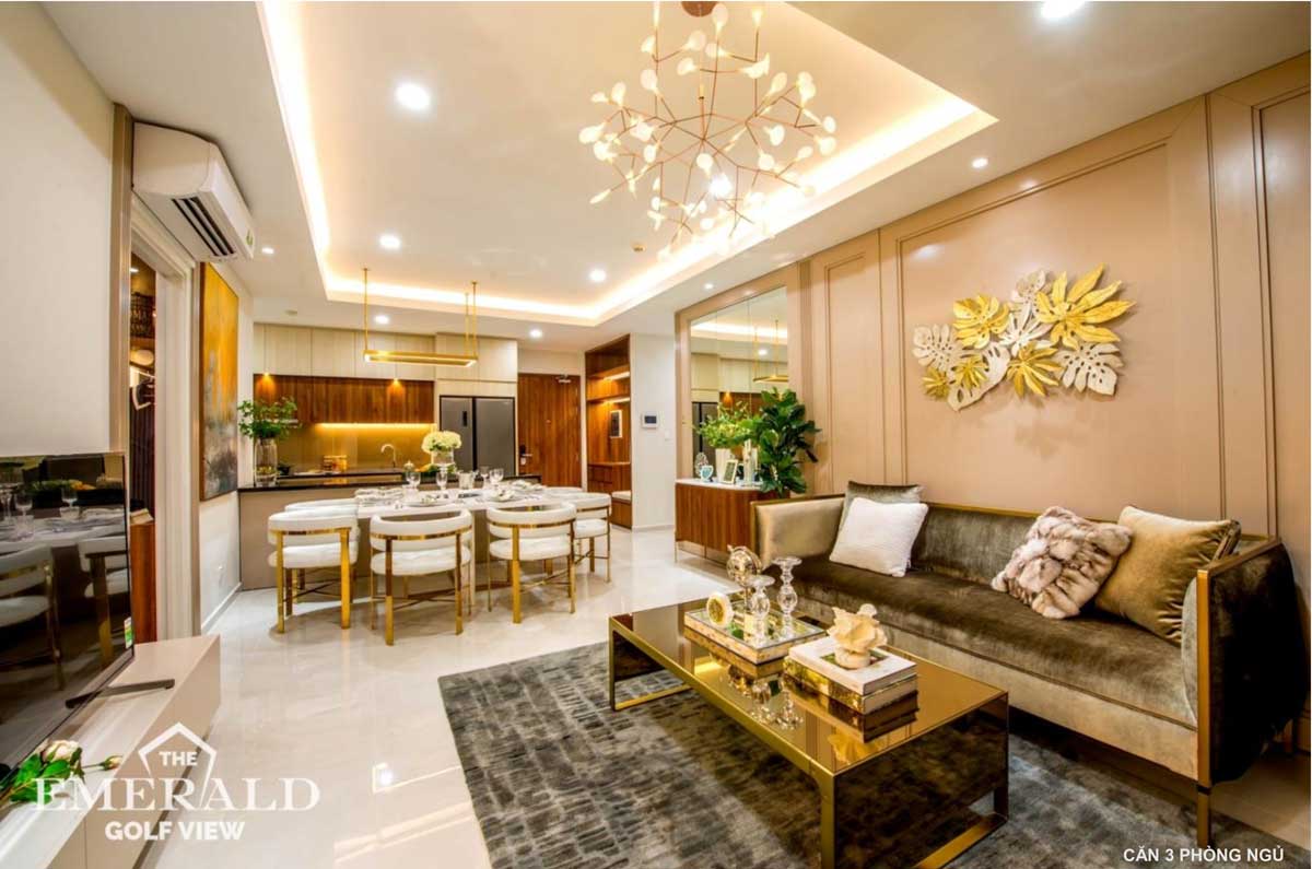 Ph&ograve;ng kh&aacute;ch Căn hộ 3 Ph&ograve;ng ngủ