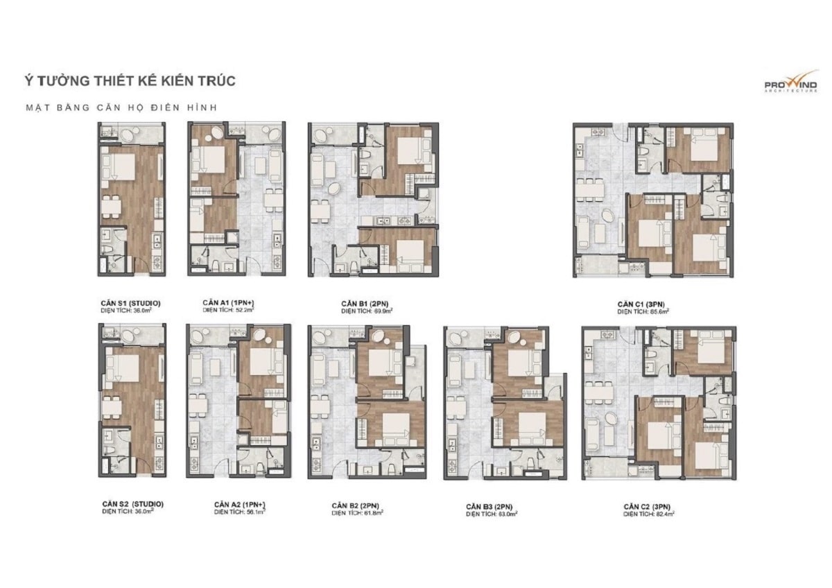 Thiết kế c&aacute;c loại Căn hộ Hồ Tr&agrave;m Complex