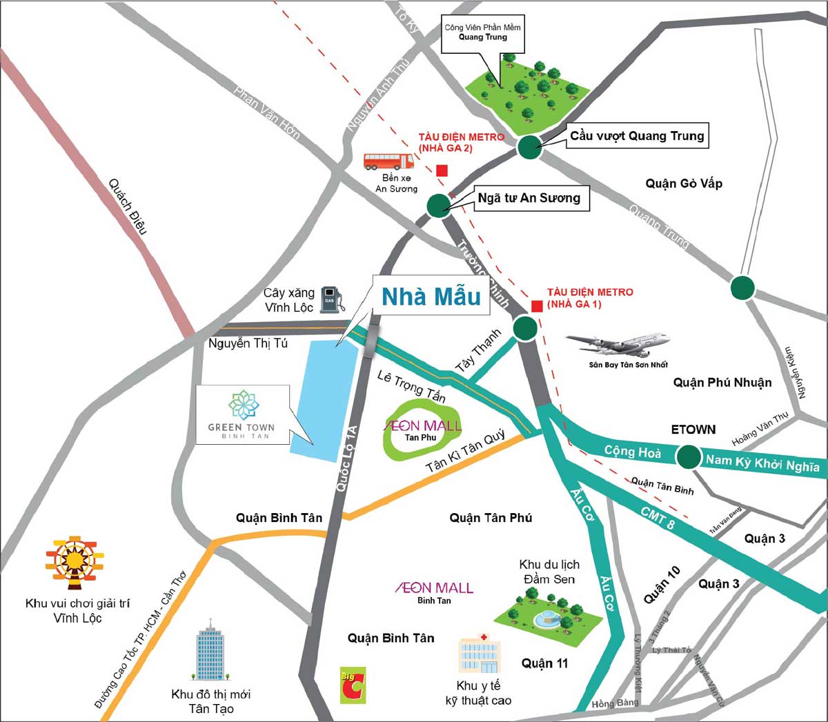 Vị trí Dự án Căn hộ Green Town Bình Tân Vị trí Dự án Căn hộ Green Town Bình Tân
