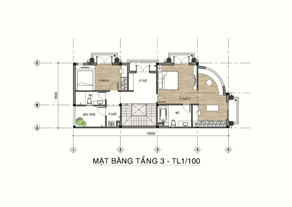 Mặt bằng Tầng 3 Shophouse Valerich Mặt bằng Tầng 3 Shophouse Valerich