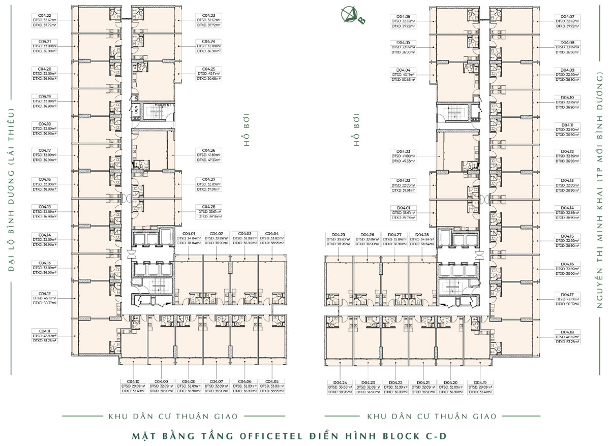 Mặt bằng tầng Officetel Anderson Park Bình Dương Mặt bằng tầng Officetel Anderson Park Bình Dương