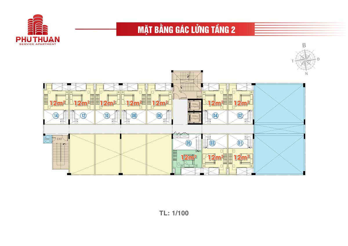 KHU NHÀ Ở DỊCH VỤ PHÚ THUẬN QUẬN 7 mat bang tang lung 2 khu nha o dich vu phu thuan quan 7 - KHU NHÀ Ở DỊCH VỤ PHÚ THUẬN QUẬN 7