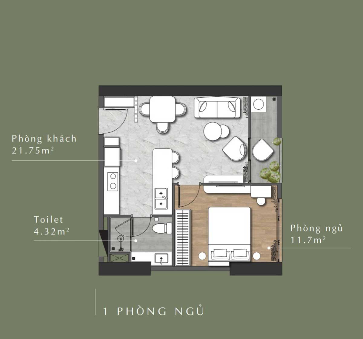 Thiết kế Căn hộ 1PN Anderson Park Bình Dương Thiết kế Căn hộ 1PN Anderson Park Bình Dương
