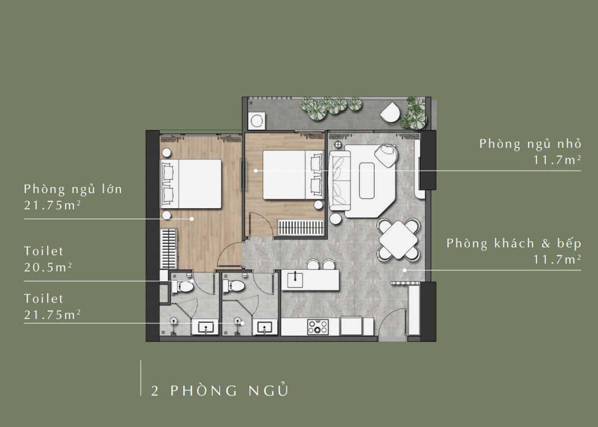 Thiết kế Căn hộ 2PN Anderson Park Bình Dương Thiết kế Căn hộ 2PN Anderson Park Bình Dương