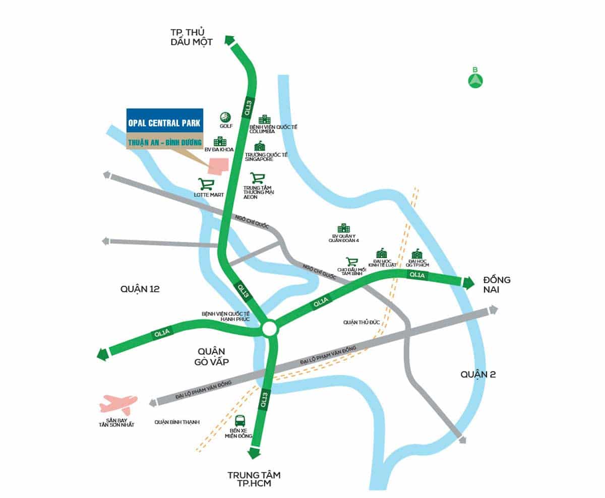 Vị trí Dự án Căn hộ Opal Central Park Bình Dương Vị trí Dự án Căn hộ Opal Central Park Bình Dương