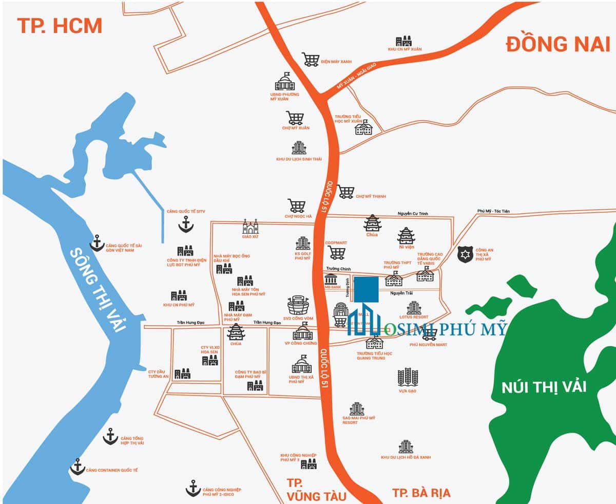 Vị trí Dự án Căn hộ Osimi Phú Mỹ Bà Rịa Vũng Tàu Vị trí Dự án Căn hộ Osimi Phú Mỹ Bà Rịa Vũng Tàu