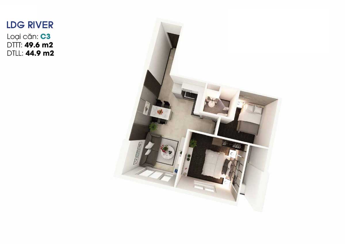 Thiết kế Căn 49,6m2