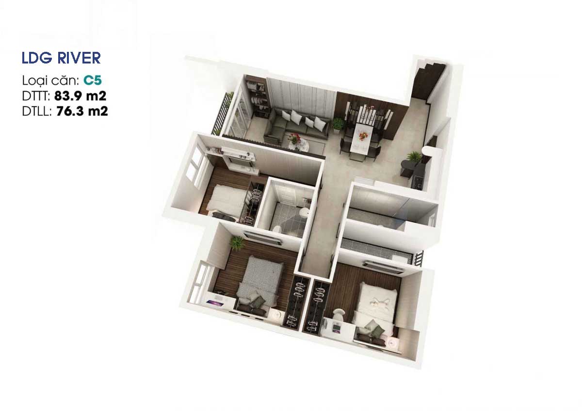 Thiết kế Căn 83,9m2