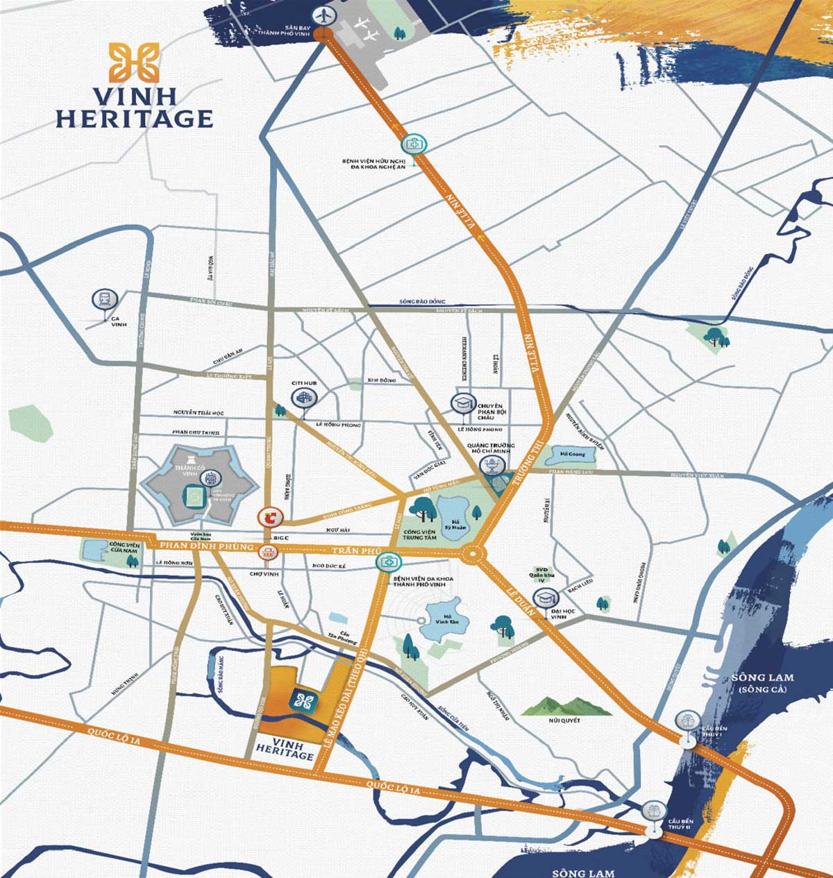 Vị tr&iacute; Dự &aacute;n Vinh Heritage Nghệ An