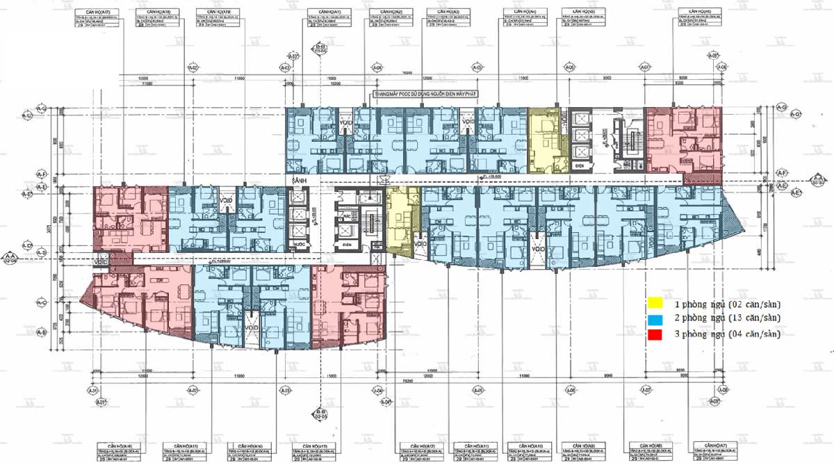 Mặt bằng tầng Block A Dự án Căn hộ I Tower Quy Nhơn Mặt bằng tầng Block A Dự án Căn hộ I Tower Quy Nhơn