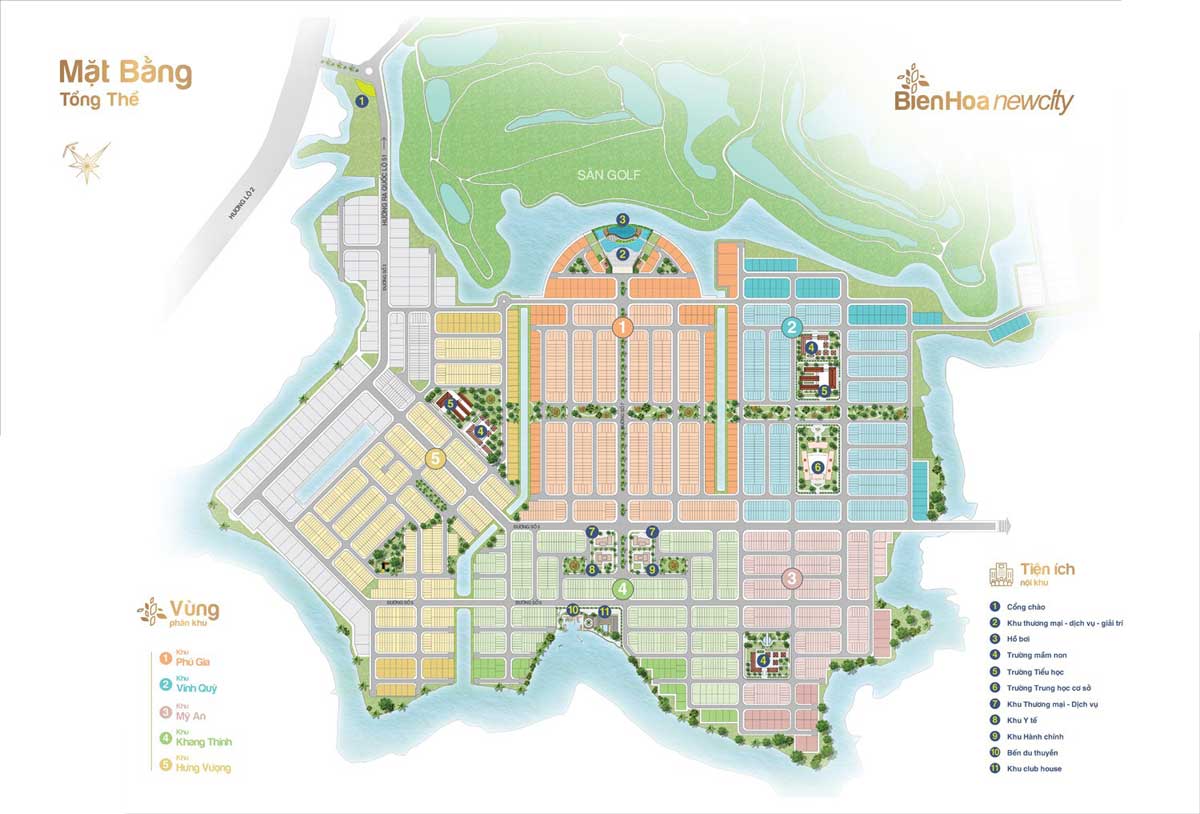 Mặt bằng tổng thể Dự &aacute;n Bi&ecirc;n H&ograve;a New City