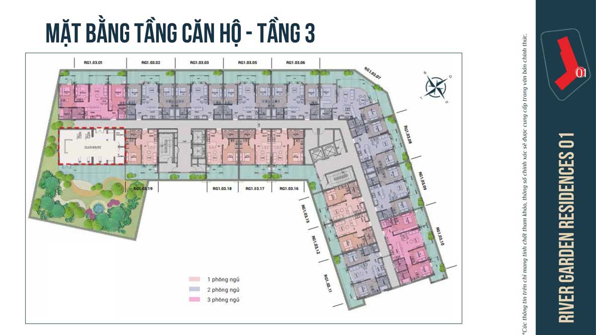 Mặt bằng Tầng 3 Căn hộ River Garden Residences Mặt bằng Tầng 3 Căn hộ River Garden Residences